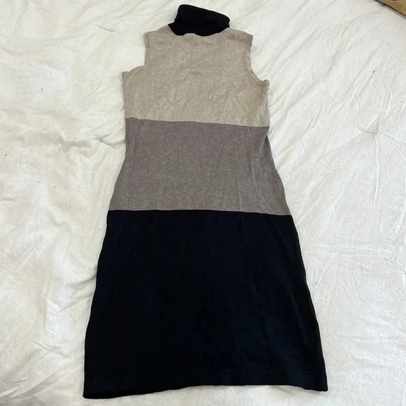 INC Sweater dress turtleneck Grey Black Taupe - Picture 3 of 5